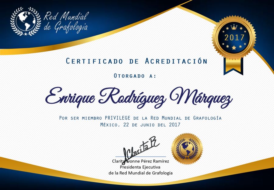 Certificado de Acreditación de Enrique Rodríguez