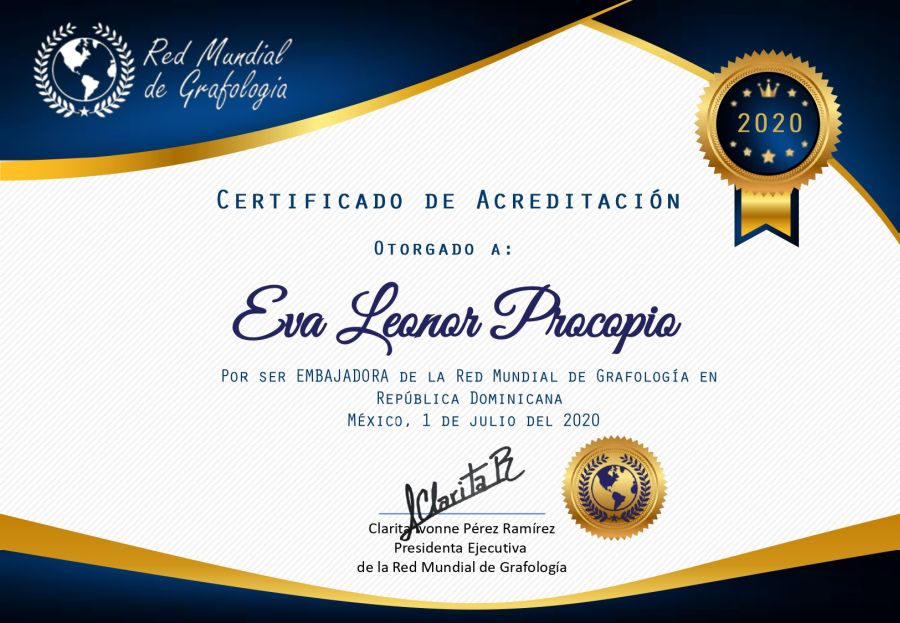 Certificado de Acreditación de Eva Procopio