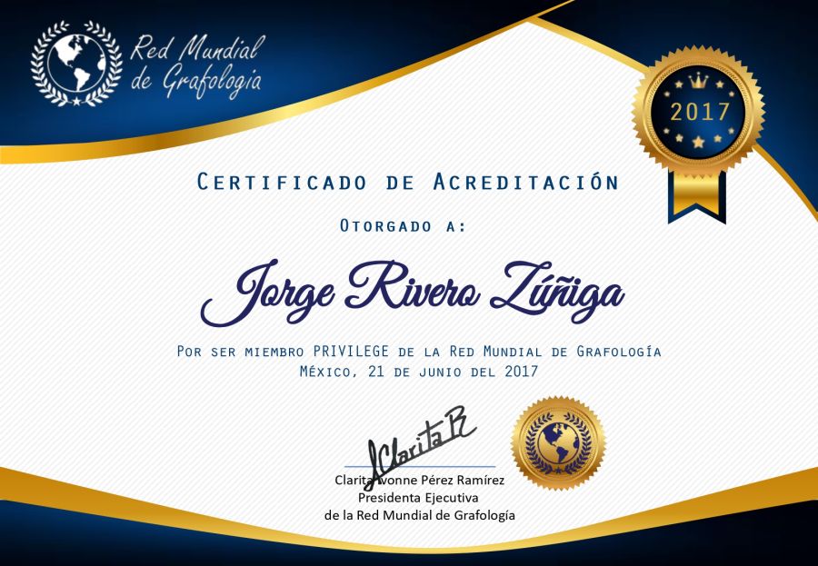 Certificado de Acreditación de Jorge Rivero