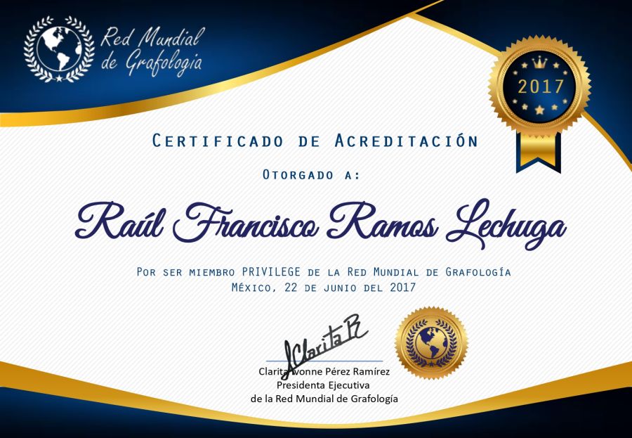 Certificado de Acreditación de Raúl Ramos